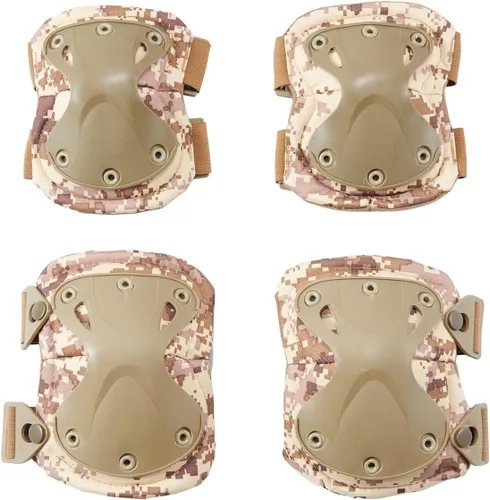 Vista 5 de Lancer Tactical Juego de almohadillas protectoras de rodilla y codo para aire libre Airsoft CS Paintball Game Ciclismo Seguridad Skateboarding Gear