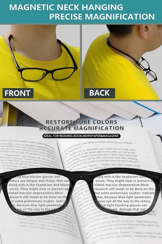 Vista 5 de Lentes de lectura magnéticos con bloqueo de luz azul, lentes de lectura para computadora para hombres y mujeres