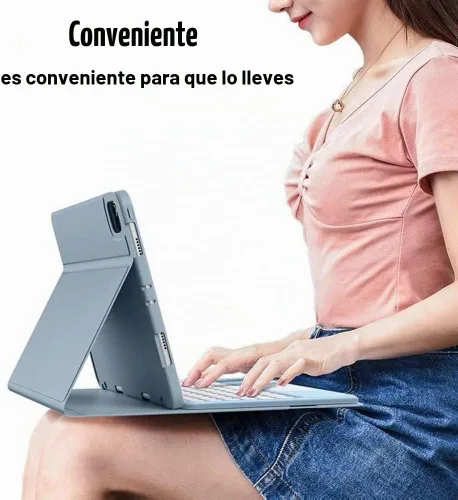 Vista 6 de Galaxy Tab S6 Lite 2024/2022/2020 Funda con teclado con panel Negro