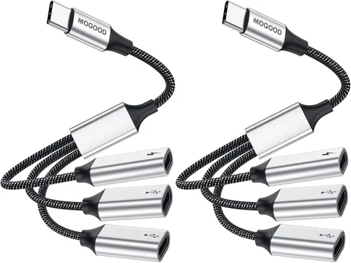 Vista 9 de MOGOOD - Divisor USB C de 1 en 2 salidas con alimentación (no para monitor) Tipo C Hub USB C Y Splitter Datos y carga para Steam Deck,MacBook iPad