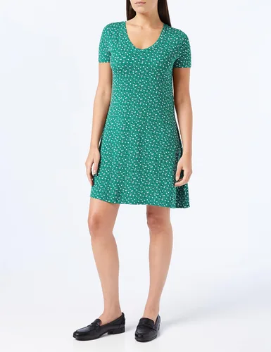 Vista 2 de Tienda Essentials Vestido de manga corta regular con cuello en V para mujer