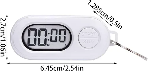 Vista 5 de Temporizador digital de cuenta regresiva, contador de tiempo portátil para viajes y ejercicio con accesorio de llavero, ABS ligero con pantalla LCD