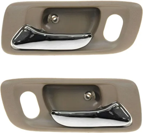 Vista 34 de TRQ Juego de 2 manijas de puerta interior trasera cromada y cachemira para Chevy GMC