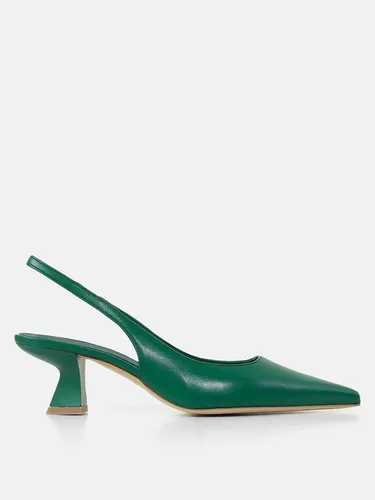 Vista 2 de gihubafuil Zapatos de tacón bajo para mujer, zapatos de tacón cerrado, puntiagudos, zapatos de vestir casuales con espalda descubierta
