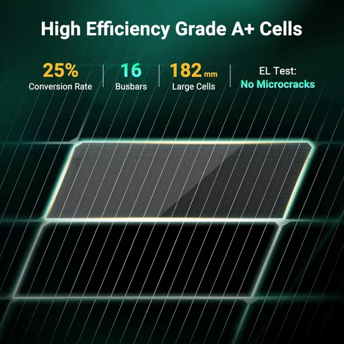 Vista 9 de HQST Panel solar bifacial tipo N 16BB 200 W, con 25% de eficiencia, células de grado A+, clasificación IP65 para RV, remolque, marino, techo