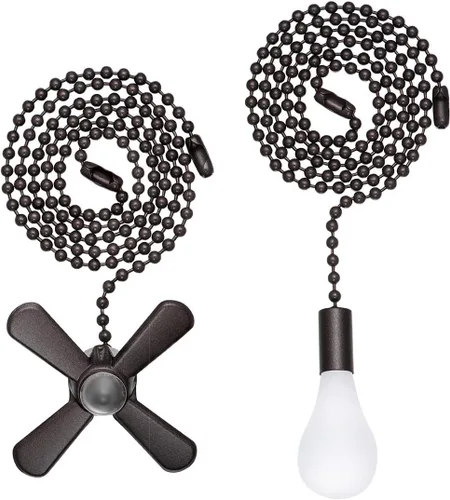 Vista 11 de SmoTecQ Extensor de cadena de ventilador de techo ultra largo, integrado con bombilla decorativa de vidrio esmerilado y cable de ventilador
