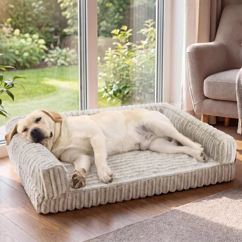 Vista 20 de Bedsure - Cama ortopédica para perros pequeños, cama impermeable de espuma viscoelástica con lados, sofá de espuma de nido de abeja para perros