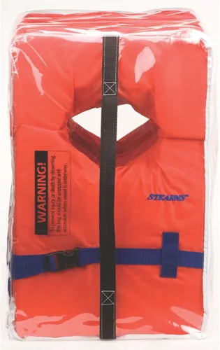 Vista 2 de Stearns Paquete de 4 chalecos salvavidas PFD, chalecos salvavidas tipo II aprobados por USCG, tamaño universal, chalecos de flotación para seguridad