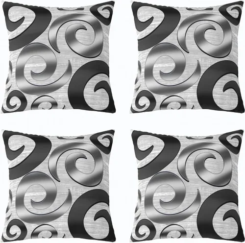 Vista 21 de Castle Fairy Fundas de almohada modernas con estampado de líneas geométricas de doble cara de 16 x 16 pulgadas, fundas de almohada de espirales