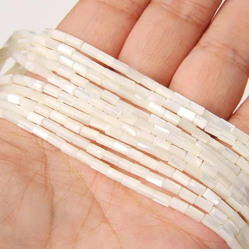Vista 14 de Los granos naturales del espaciador del tubo del grano de Shell de agua dulce teñidos madre de perlas flojas para la fabricación de la joyería, 1