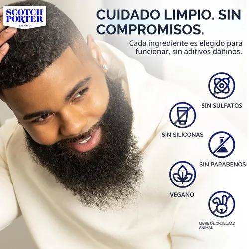 Vista 8 de Scotch Porter Acondicionador restaurador de barba sin enjuague, suavizante acondicionador profundo con sensación ligera, reduce el encrespamiento