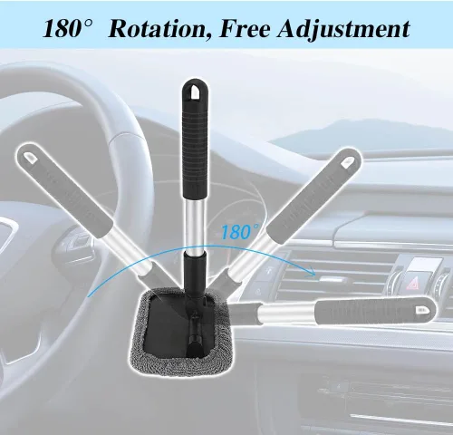 Vista 6 de Herramienta de limpieza de vidrio para parabrisas de automóvil, kit de limpiaparabrisas de automóvil, limpiador de ventanas de automóvil con mango