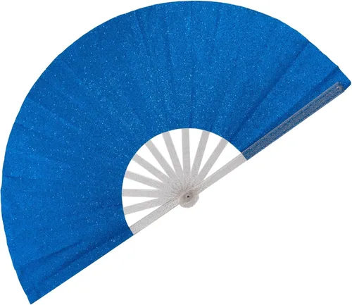 Vista 32 de Ventilador plegable de mano grande, botas en el suelo, abanicos decorativos plegables de manivela para bailes, fiestas, bodas, festivales de música