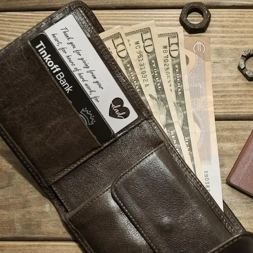 Vista 5 de YODOCAMP Tarjeta de billetera con texto en inglés "Thank You Dad", tarjeta de cartera grabada para mi papá de hija e hijo, cumpleaños, día