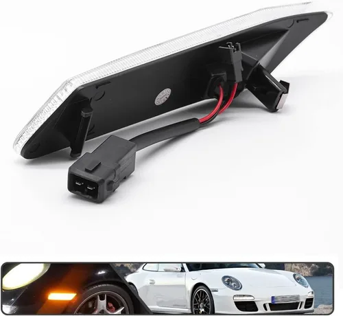 Vista 7 de 2 piezas de kit de luces de señal de giro laterales LED dinámicas secuenciales intermitentes para Porsche Carrera 2005-2013 para Boxster 987