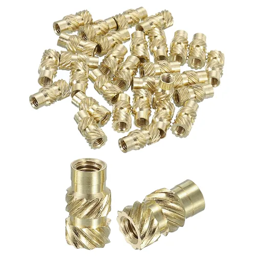 Vista 70 de uxcell Tuercas de inserción moleteadas, 100 piezas M1 x 1.5mm L x 2mm DE 3D Impresión de latón Tuercas de inserción roscadas hembras Insertos