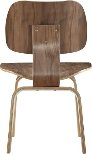 Vista 13 de Modway Fathom Mid-Century - Silla moderna de madera contrachapada moldeada para cocina y comedor en color natural Nuez