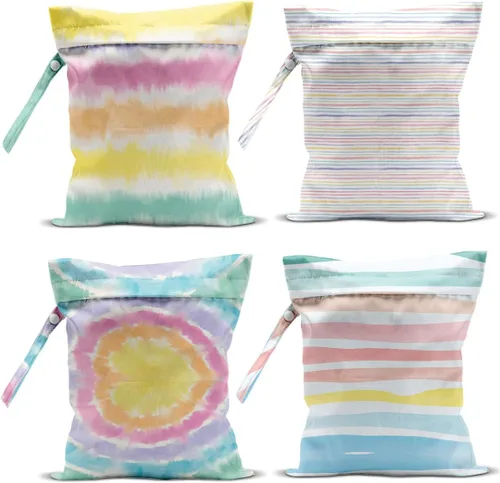 Vista 28 de 2 Piezas Bolsa Húmeda, Bolsa Impermeable Húmeda y Seca, Bolsa de Lavandería Pequeña, para Traje de Baño, Piscina, Viaje, Playa, Pañales, Ropa Sucia