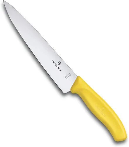Vista 4 de Victorinox Swiss Classic, Cuchillo de trinchar, hoja extraafilada, borde recto, 7.5 in, mango de plástico, acero inoxidable, naranja