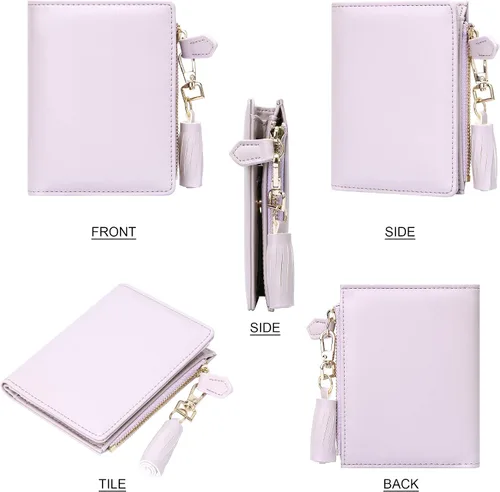 Vista 5 de FEITH & FELLY - Pequeña billetera plegable para mujer con monedero con cremallera y tarjetero