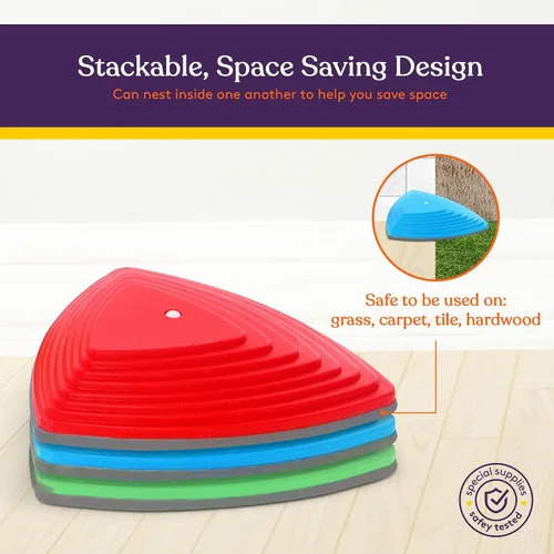 Vista 4 de Special Supplies Stepping Stones for Kids Indoor and Outdoor Balance Blocks Promote Coordination, Balance, Strength Child Safe Rubber, Non-Slip