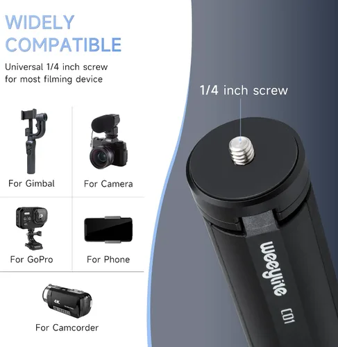 Vista 7 de Mini trípode de 1/4, soporte de escritorio de sobremesa, trípode compacto con tornillo de 1/4 pulgadas para luz weeylite K21, luz fotográfica