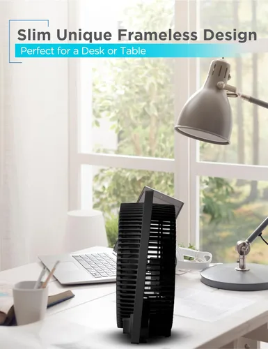 Vista 2 de BLACK+DECKER - Ventilador de caja sin marco de 9 pulgadas, ventilador de escritorio independiente con 3 configuraciones de velocidad, ventilador