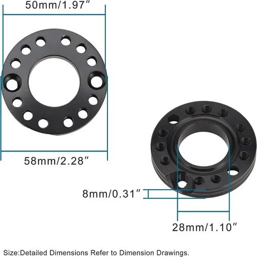 Vista 2 de GOOFIT Adaptador espaciador de carburador negro de 1.102 in para colector de admisión de repuesto para 50cc 70cc 90cc 125cc Sunl Taotao NST ATV Quad