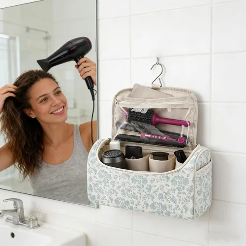 Vista 7 de RSRSLEII Bolsa de viaje acolchada para herramientas para el cabello, compatible con Dyson Airwrap y Shark Flexstyle, estuche de almacenamiento