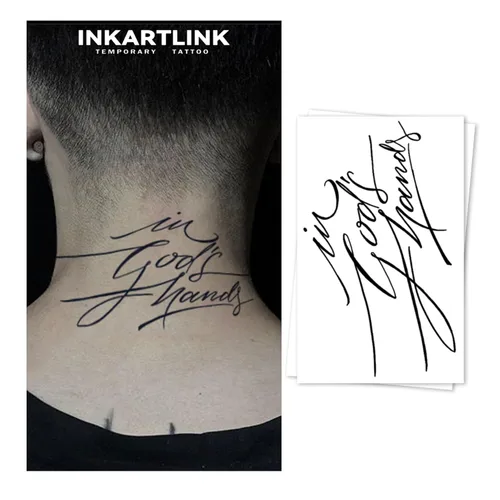 Vista 5 de INKARTLINK Tattoo Tech, 2 hojas de tatuaje semipermanente mediano, tatuajes temporales de diseño artístico para adultos, dura 1-2 semanas