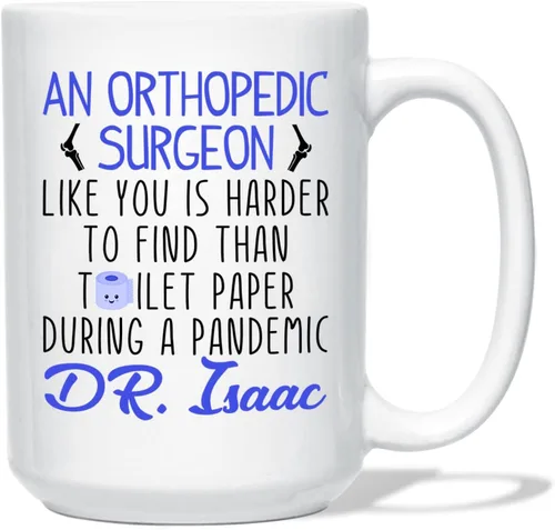 Vista 19 de Taza de café con nombre personalizada para hombres, mujeres, cirujano médico, taza de café blanca personalizada para cirujano ortopédico, taza