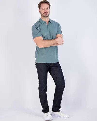 Vista 35 de Real Essentials Paquete de 3: Polo de manga corta de algodón para hombre, de secado rápido, transpirable, (disponible en tallas grandes y altas)