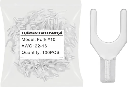 Vista 31 de haisstronica 30 terminales de horquilla de 1/4 "AWG 8 sin aislamiento