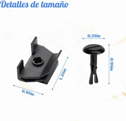 Vista 2 de BESULEN 20 piezas de clips de cubierta de parachoques delanteros, clip de retención de forro de guardabarros con pasador, kit de sujetadores