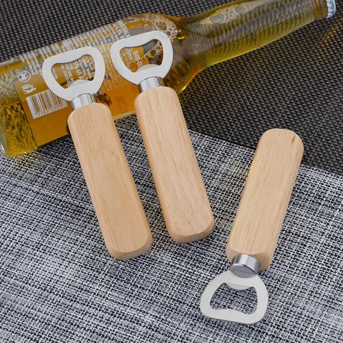 Vista 5 de Abrebotellas de vino de madera, 50 sacacorchos de acero inoxidable Wooden Handle Handheld Cider Opener, Heavy Duty Bartender Tools, Party Bar