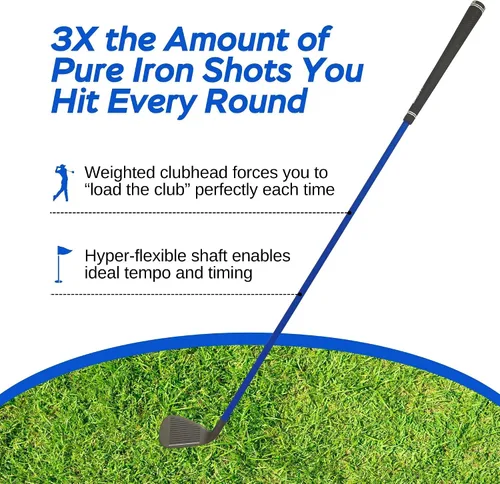 Vista 6 de Lag Shot XL 7 Iron Swing Trainer for Taller Men – Longer, Flexible Shaft Designed for Height & Strength Groove Tempo, Lag & Timing Build a