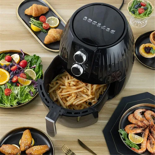 Vista 2 de Freidora de aire doméstica aceite-5.5L freidora automática de gran capacidad sin humos