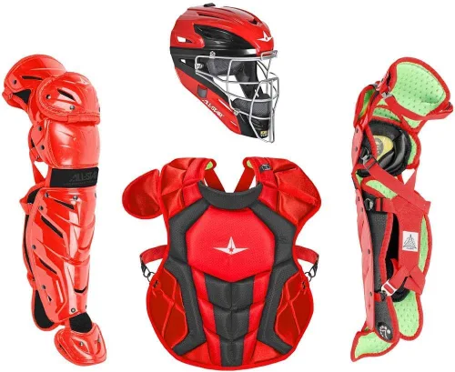 Vista 17 de All-Star Eje S7 de 9 a 16 años – Kit de equipo de captura de béisbol (incluye casco, protector de pecho, protectores de piernas), cumple con NOCSAE