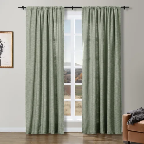 Vista 13 de ChadMade Simon Collection - Cortina de mezcla de algodón con forro de algodón de privacidad, 1 panel de 50 pulgadas de ancho x 84 pulgadas de largo