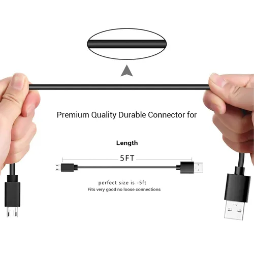 Vista 2 de Mirco - Cable de carga USB para OneTouch Verio Flex, Dexcom G4 G5 G6, SteelSeries Arctis 7 (edición 2019), Arctis 7P, Arctis 9 Arctis 9X, Arctis 3