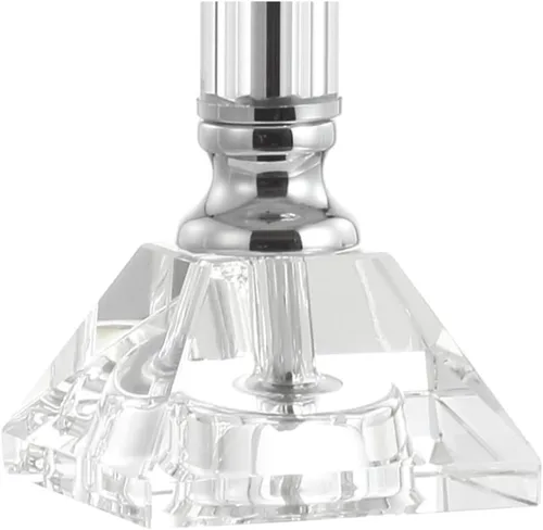 Vista 6 de JONATHAN Y Juego de 2 lámparas de mesa de cristal transparente de 19.5 pulgadas para dormitorio, modernas lámparas de mesita de noche cromadas