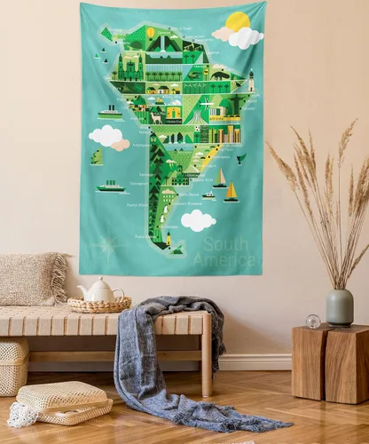 Vista 59 de Lunarable Tapiz de Puerto Rico, histórico Fort San Felipe del Morro, paisaje de América Central y Caribe, decoración de tela para colgar en la pared