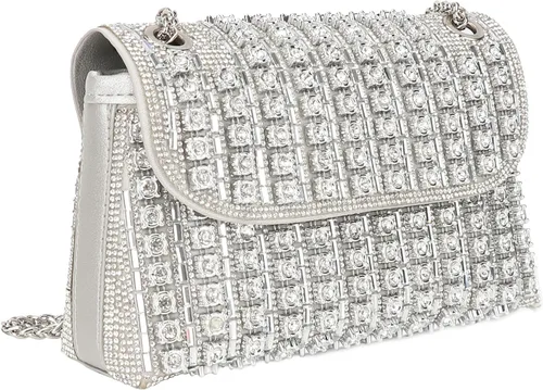 Vista 7 de Bolso de mano de noche con diamantes de imitación brillantes para mujer, bolso de hombro para boda, fiesta, baile de graduación