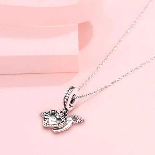 Vista 3 de Dazlily Dijes de globo de aire caliente de girasol para mejor amiga, se adapta a pulseras, collar de plata de ley 925 con dije de corazón