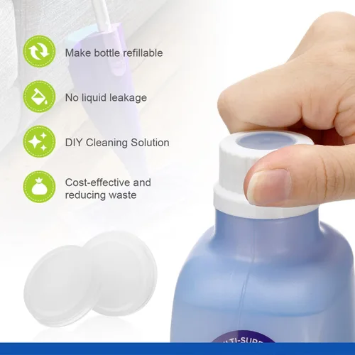 Vista 2 de LANMU Junta de silicona para tapa de botella para solución de limpieza Swiffer Wet Jet Power Mop, contenedor de recarga de botellas reutilizable