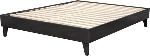 Vista 13 de Plataforma moderna para cama - Diseño de madera maciza - Fabricado en Estados Unidos - Fácil de armar, Madera, almendra
