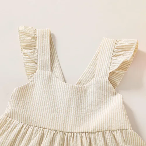 Vista 4 de Vestido de princesa sin mangas con diseño de arco iris para niñas pequeñas vestido de playa con mariposas