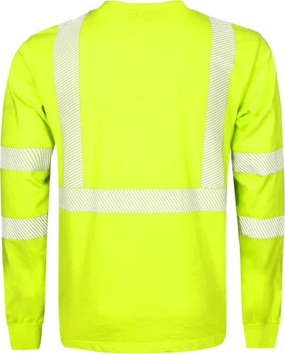 Vista 3 de BOCOMAL FR Tee Shirts High Visibility/Hi Vis Flame Resistant/Fire Retardant Shirt 7oz Reflective Hombres Seguridad Camisas