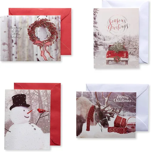 Vista 9 de American Greetings Tarjetas de Navidad de lujo en caja con sobres, Papá Noel, Buddy the Elf (10 unidades)