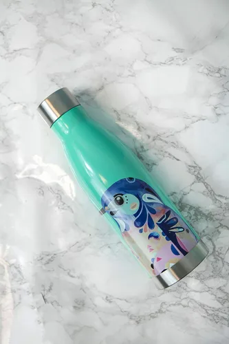 Vista 8 de Maxwell & Williams Pete Cromer - Botella de agua aislada, diseño de martín pescador azul, acero inoxidable sin BPA, 0.2 fl oz